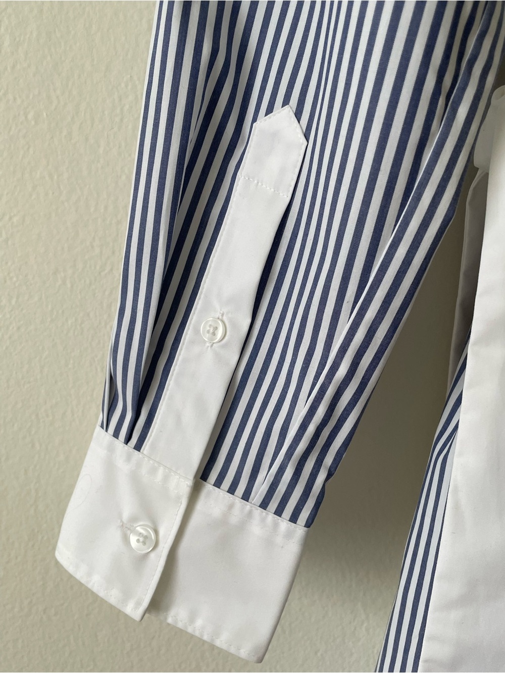 NEW SPANX Blue White Striped Wrap Shirt Dress Long Sleeve Stretch Cotton, Size S - Picture 5 of 14